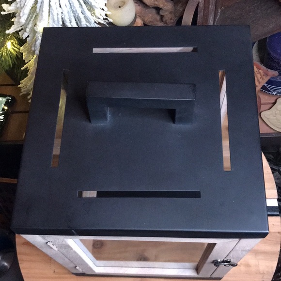 Pottery Barn Candle Luminary Levi Mango Wood Hinged Door Lantern - Size Small - Picture 5 of 16